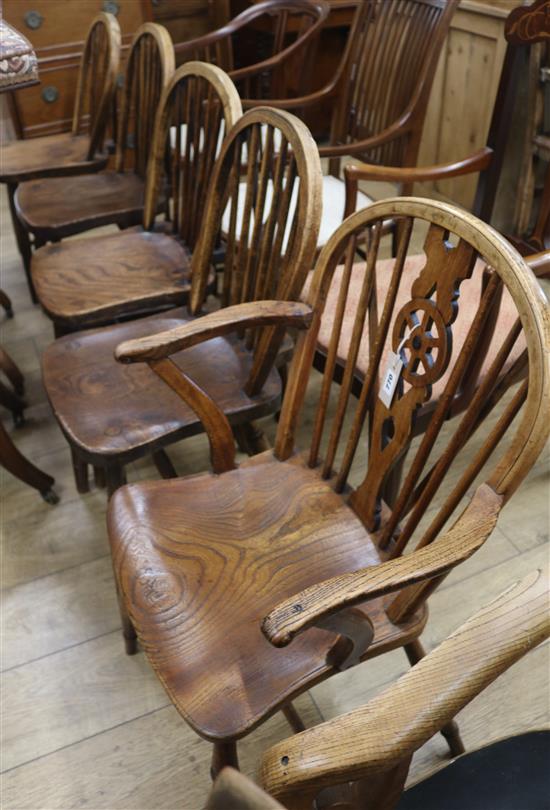 Five Wheelback Windsor chairs